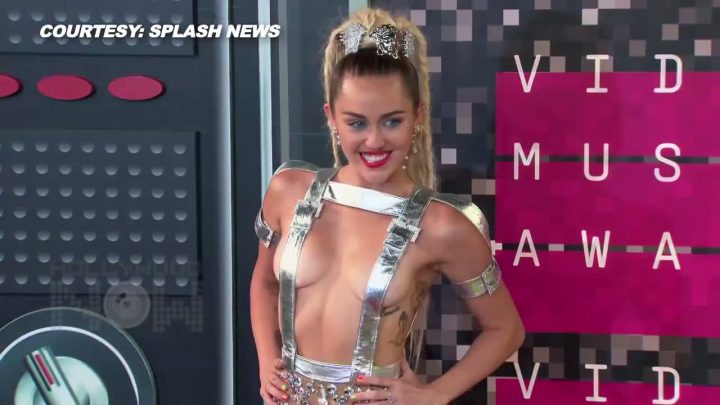 Miley Cyrus in provocative dress at MTV VMA 2015