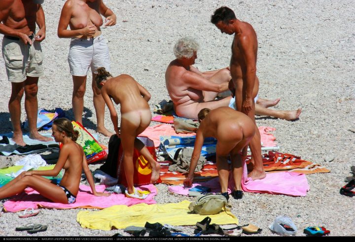 Nudists family nude beach