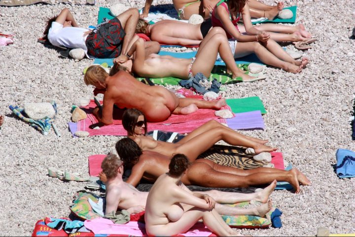 Nudists family nude beach