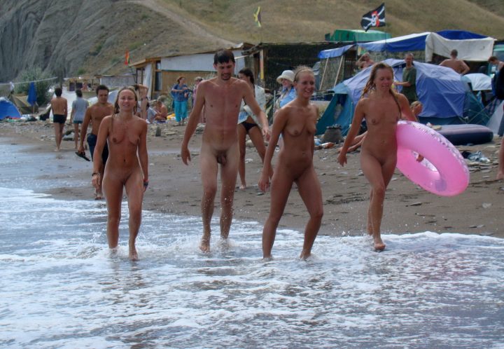 Nudists family nude beach