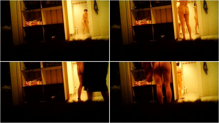 Caught naked on bathroom spycam