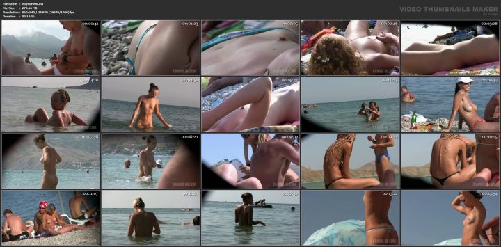 Nudist beach video introduces great looking naked babes