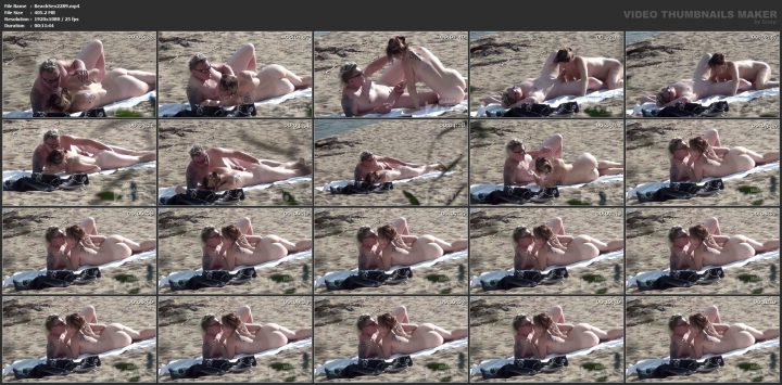 Blonde fucks on public nude beach