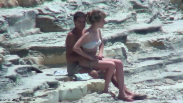 Hot teen couple caught fucking on the beach