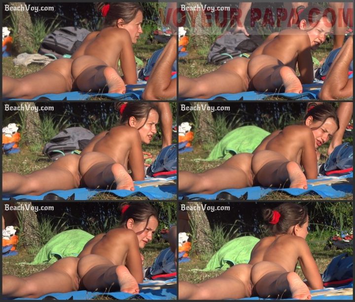 !!BONUS VEEKEND VIDEO!!BEACH VOY!!Nude Beach Legs Spread From Behind V