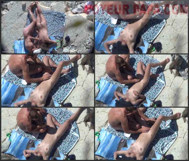 Blonde fucks on public nude beach