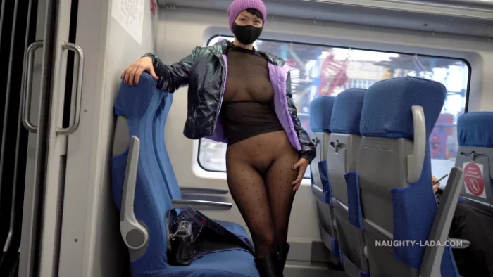 On a train without a skirt