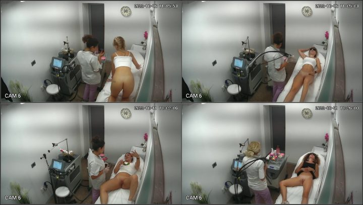 Hidden cam caught all of her hair removal treatment