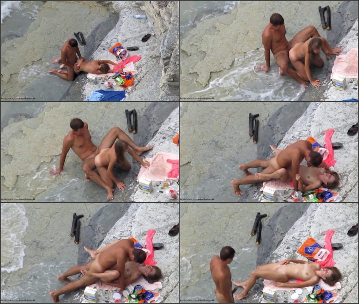 Spying anal sex attempt at beach