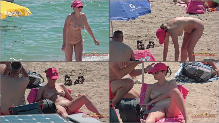 Amazing nudist woman keeps bending over