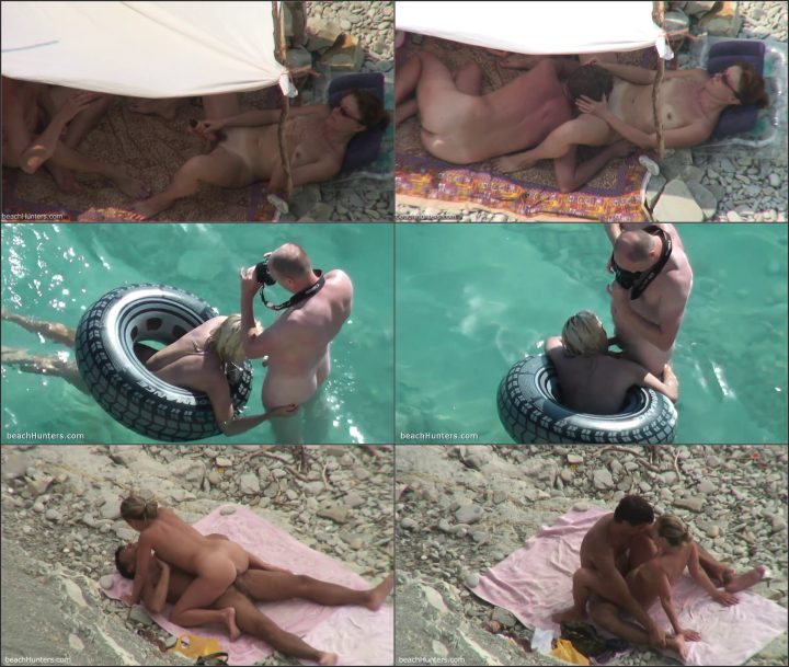 Spying sex on the nudist beach