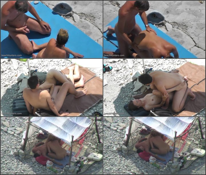 Couple fucking on a small beach