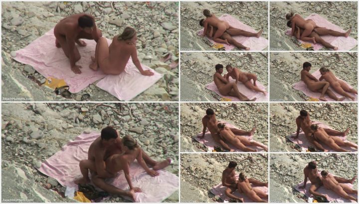 Couple fucking at a private beach