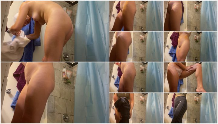 Spying on naked teen fresh out of shower