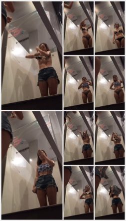 Slutty girl gets fully naked in the fitting room