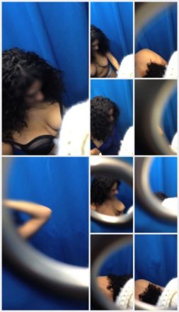 Peep on attractive naked woman in fitting room