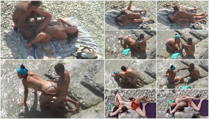 Sexy couple having sex on a beach VoyeurPapa 