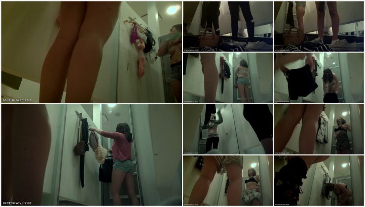 Perfect naked ass and shaved pussy caught in fitting room