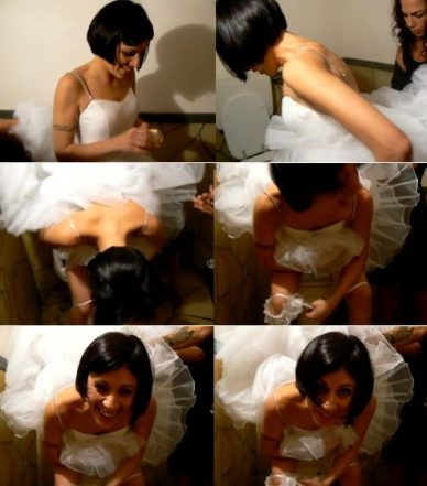 Bride on the toilet