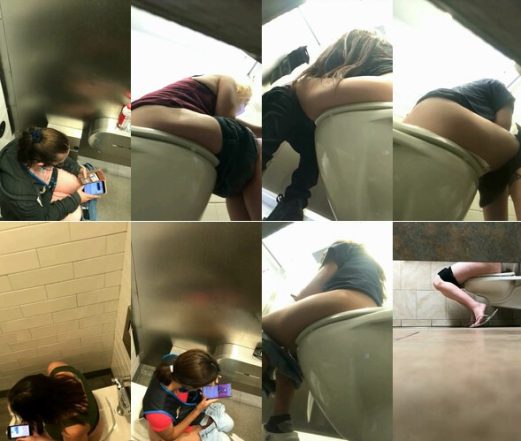 Glimpses of pussy while she is peeing