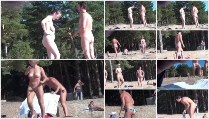 Sexy nudist milf caught by a voyeur