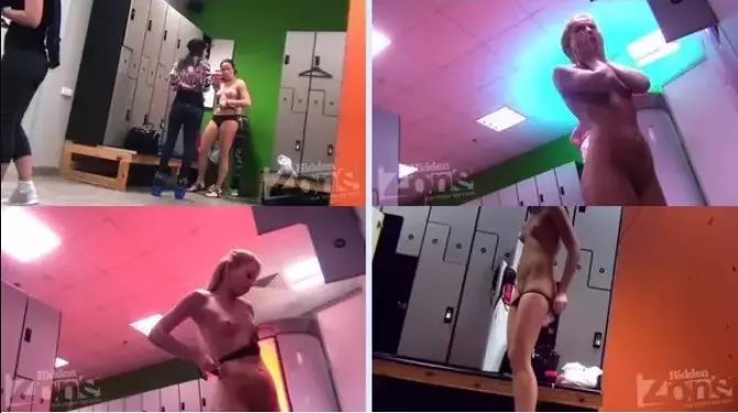Spying on amazing soft pubes of hot girl in locker room