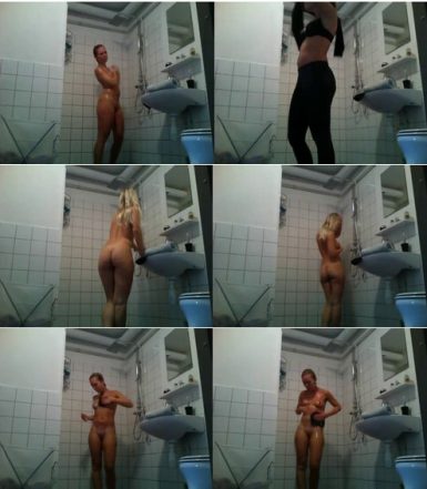 Spying on hot naked teen in big bathroom