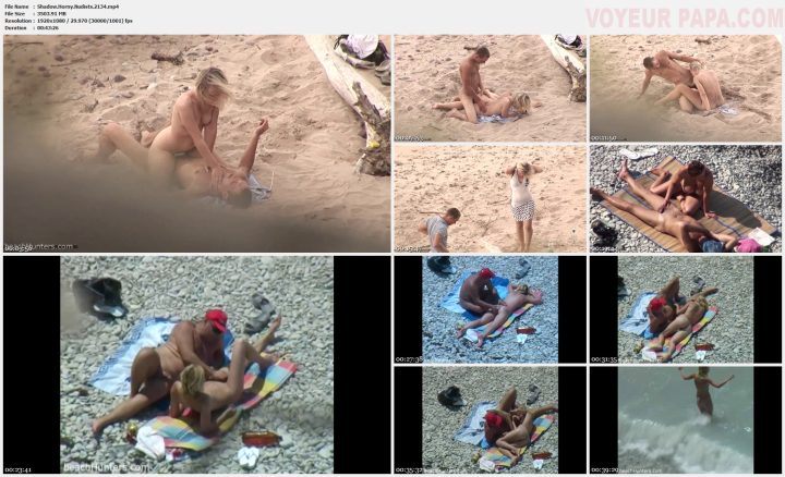 Voyeur catches sex on a sandy beach