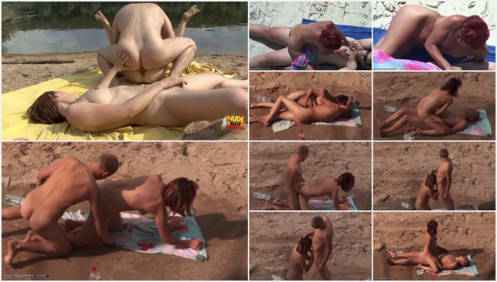 Horny couple on the beach