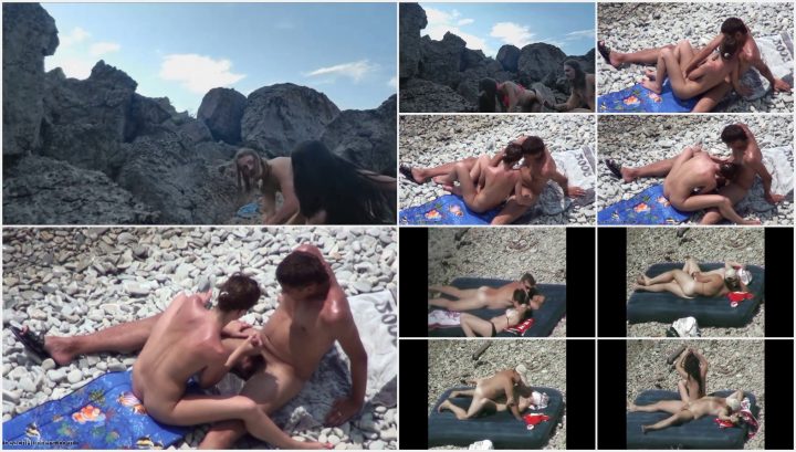 Couple has sex on a beach