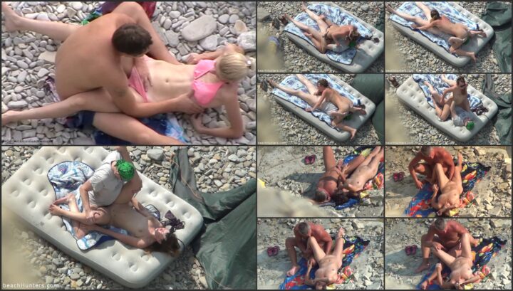 Horny couple on the beach