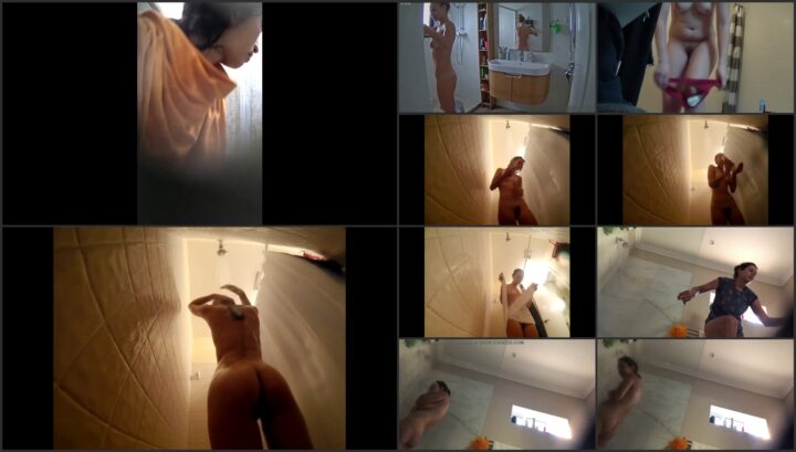 Hidden camera caught her dress and undress before shower 168