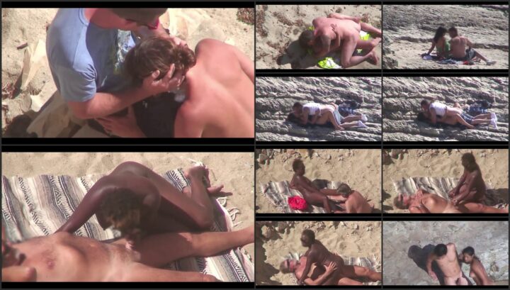 Couple has sex on a beach