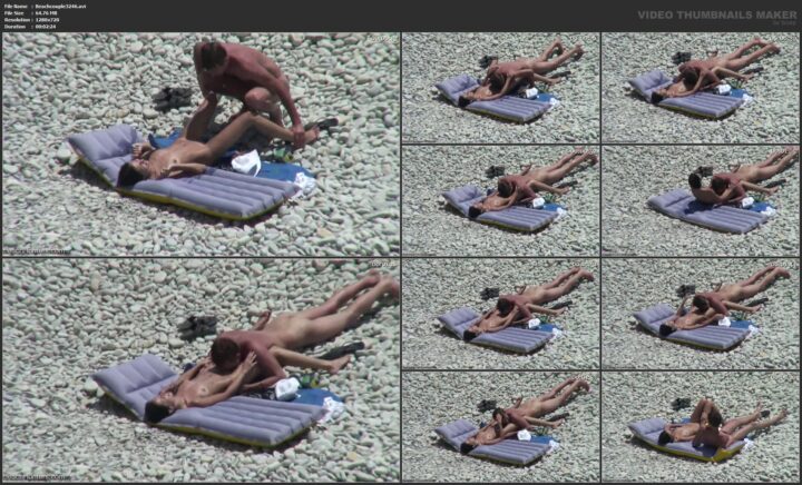 Voyeur zooms on a couple fucking