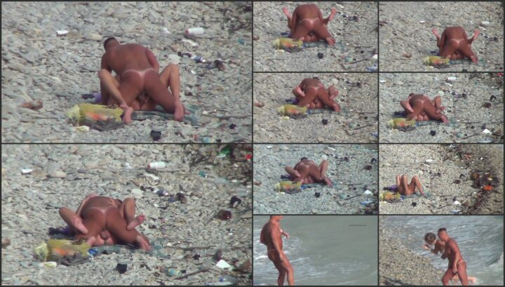 Hard sex caught on a beach