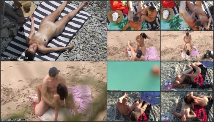 Couple has sex on a beach