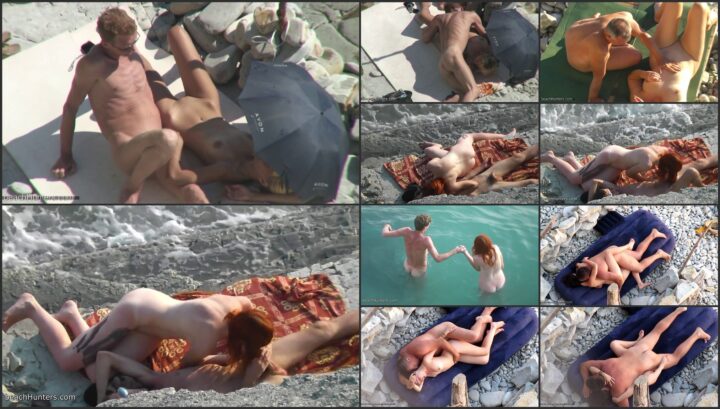 Couple has sex on a beach