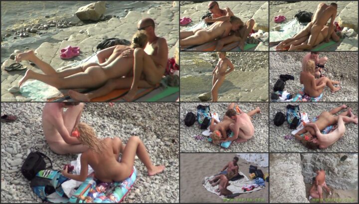 Hard sex caught on a beach