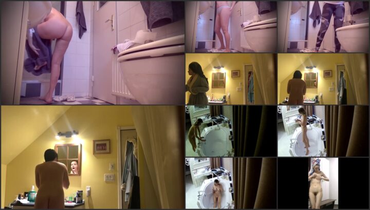 Hidden camera caught her dress and undress before shower 302