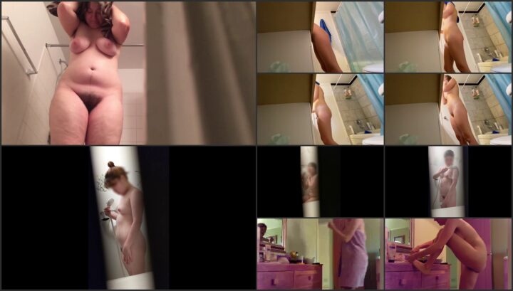 Hidden camera caught her dress and undress before shower 303