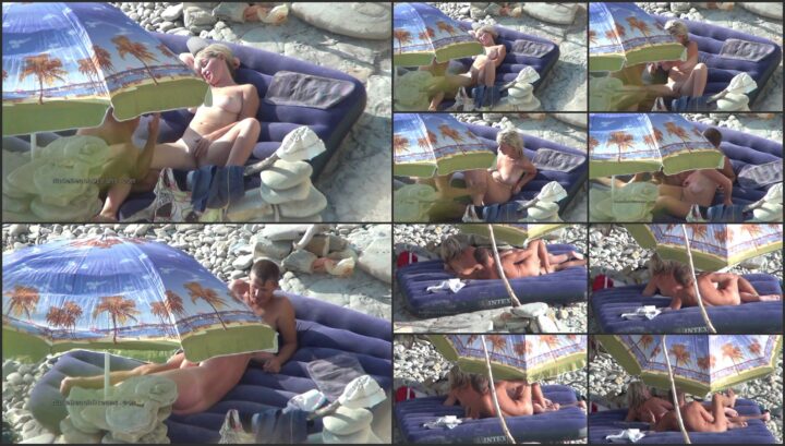 Couple fucking at a private beach