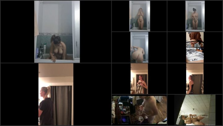 Hidden camera caught her dress and undress before shower 357