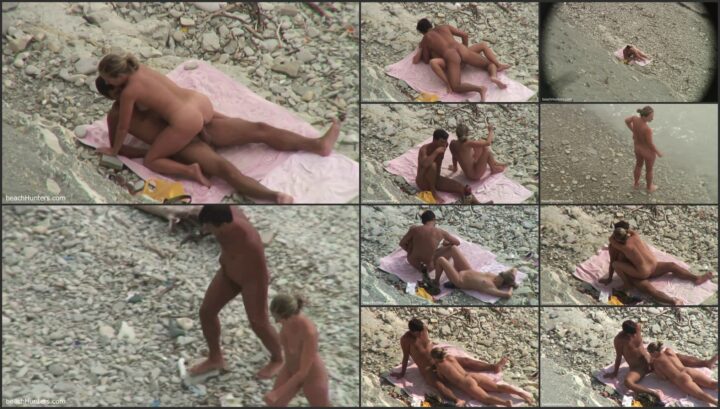 Young couple spied on the beach