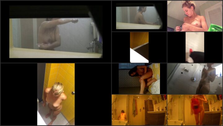 Hidden camera caught her dress and undress before shower 349