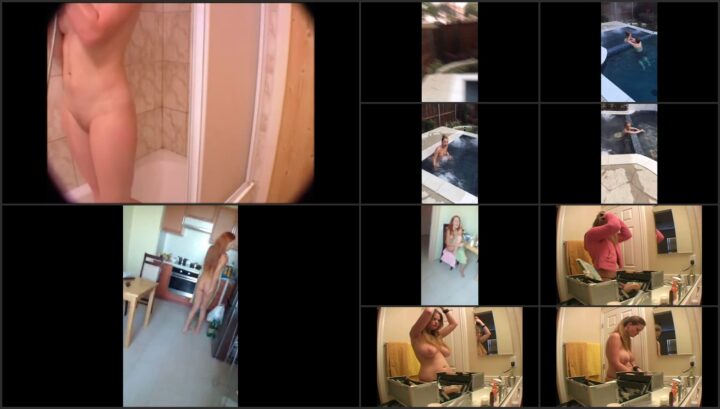 Hidden camera caught her dress and undress before shower 352