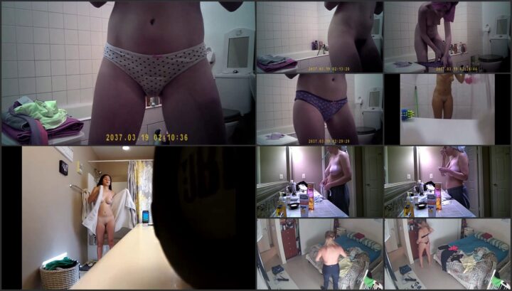 Hidden camera caught her dress and undress before shower 389