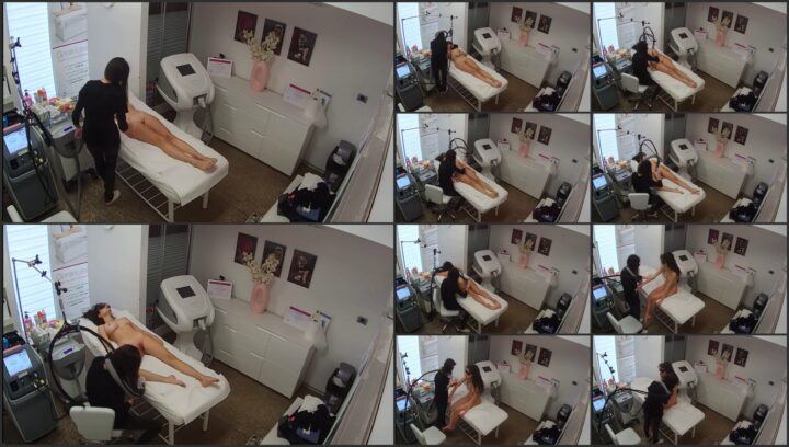 Hidden cam caught all of her hair removal treatment 114