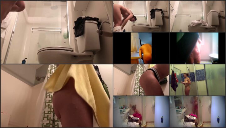 Hidden camera caught her dress and undress before shower 406