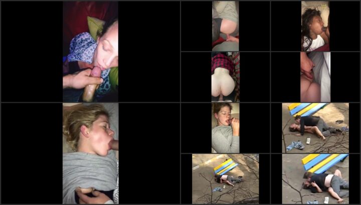 A collection of drunk girls, women, naked at home and on the streets 631