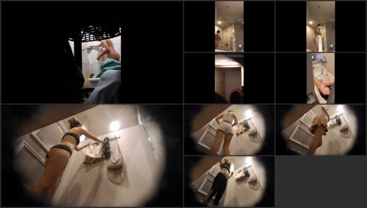 Hidden camera caught her dress and undress before shower 418